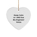 Engineer Heart Ornament, Funny 'Keep Calm Or I Will Use My Engineer Voice' Gift for Men, Women, Friends, Coworkers, Family, Christmas Unique Presents - Image 1