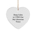 Funny Librarian Gifts for Christmas, 'Keep Calm Or I Will Use My Librarian Voice' Heart Ornament from Friends, Coworkers to Family - Image 1