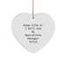 Funny Operations Manager Heart Ornament, Keep Calm Or I Will Use My Operations Manager Voice, Gifts from Family to Operations Manager, Heart-Shaped, White, 2.75" tall, Christmas Unique Gifts - Image 1