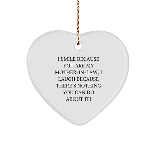 Funny Mom-in-law Heart Ornament Gifts from Family - I Smile Because You Are My Mom-in-law, Gifts for Mom-in-law Christmas Unique Presents - Image 1