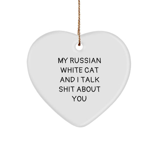 Funny Russian White Cat Gifts from Family to Russian White Cat Lover's Christmas Unique Gifts - Image 1