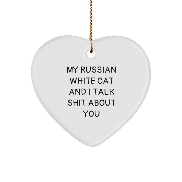 Funny Russian White Cat Gifts from Family to Russian White Cat Lover's Christmas Unique Gifts - Image 1
