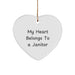 Funny Janitor Gifts - 'My Heart Belongs To A Janitor' Heart Ornament for Christmas - Gifts from Friends to Family - Image 1
