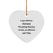 Funny Loan Officer Gifts from Friends for Christmas - Heart Ornament with Quote 'Loan Officer. Because Freaking' genius Is Not An Official Job Title.', Heart-Shaped, White, 2.75 - Image 1