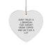Funny Librarian Gifts from Friends for Christmas - Heart Ornament with 'Don't Trust' Quote, White, 2.75" tall - Image 1
