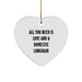 Domestic Longhair Cat Heart Ornament, All You Need Is Love And A Domestic Longhair, Funny Quote for Christmas Unique Gifts from Family, Heartfelt Present for Domestic Longhair Cat Lover - Image 1