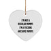 Funny Mommy Gifts from Friends for Christmas - 'I'm Not A Regular Mommy' Heart Ornament with Vibrant Print - Image 1
