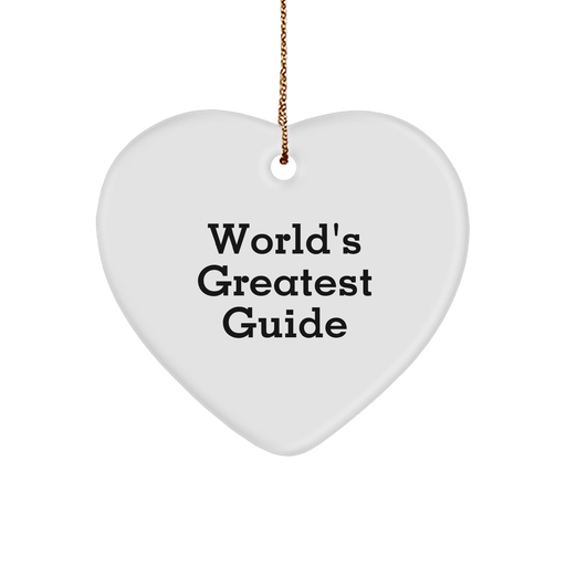 World's Greatest Guide Heart Ornament, Funny Gift for Guide Enthusiasts, Gifts from Friends to Family, Heart-Shaped Decoration for Christmas - Image 1