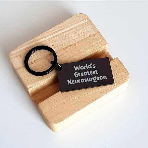 World's Greatest Neurosurgeon Engraved Keychain, Funny Quote, Father's Day Unique Gifts for Men, Gifts from Family to Neurosurgeon, Unique Keychain for Neurosurgeon, Keychain Gifts - Image 2