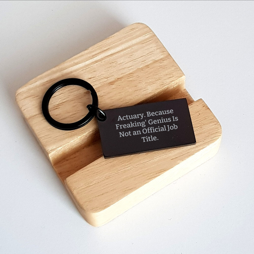 Actuary genius Keychain, Funny Quote Gifts for Actuary Men, Stainless Steel, Father's Day Unique Gifts from Friends - Image 2