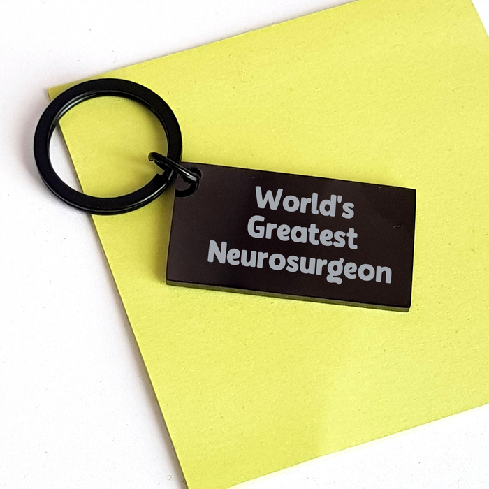World's Greatest Neurosurgeon Engraved Keychain, Funny Quote, Father's Day Unique Gifts for Men, Gifts from Family to Neurosurgeon, Unique Keychain for Neurosurgeon, Keychain Gifts - Image 3