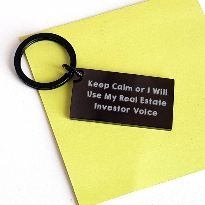 Funny Real Estate Investor Gifts for Mom - 'Keep Calm Or I Will Use My Real Estate Investor Voice' Keychain from Family, Unique Mother's Day Unique Gifts for Women - Image 3