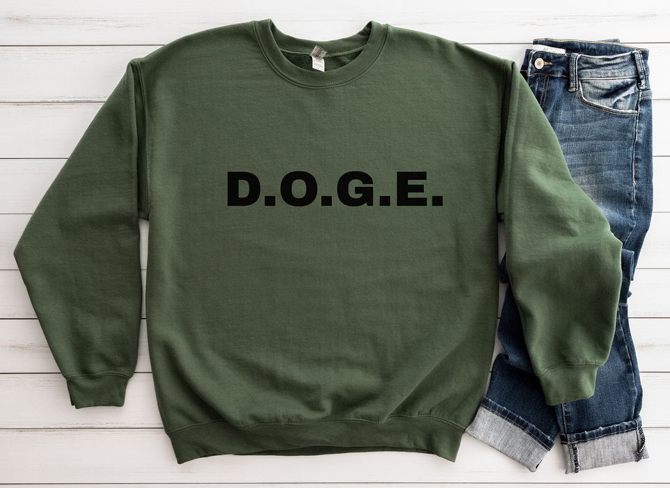 D.O.G.E. Unisex Sweatshirt for Republicans, Trump Supporters, Department of Government Efficiency, Political Activists, Political Apparel