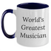 Funny Musician Gifts from Men to World's Greatest Musician on Father's Day - Two Tone Coffee Mug - Main