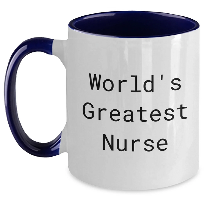 Funny Nurse Gifts from Friends, Unique World's Greatest Nurse Two Tone Coffee Mugs for Mom's Day, Gifts for Nurses, Funny Quotes Gifts from Women - Main