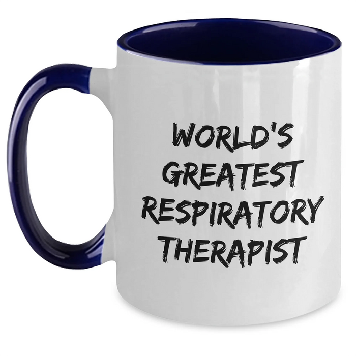 Funny World's Greatest Respiratory Therapist Gifts for Men, Women, Coworkers, Family - Two Tone Coffee Mug for Graduation - Main