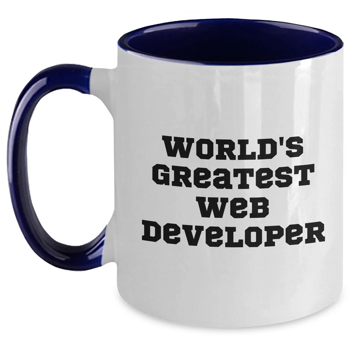 Funny Web Developer Gifts, World's Greatest Web Developer Two Tone Coffee Mug, Perfect for Father's Day - Main
