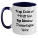 Funny Nuclear Technologist Gifts from Men for Him - Keep Calm Or I Will Use My Nuclear Technologist Voice Two Tone Coffee Mug, Father's Day Unique Gifts - Main