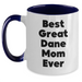 Best Great Dane Mom Ever - Two Tone Coffee Mug | Great Dane Dog Gifts | Funny Great Dane Mom Gifts for Father's Day Unique Gifts from Daughter - Main