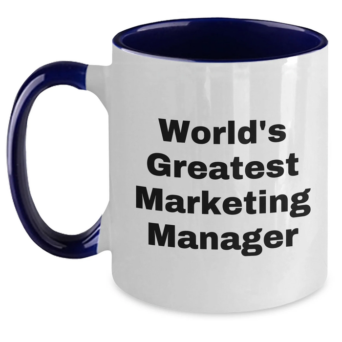 Funny World's Greatest Marketing Manager Gifts for Her, Unique Two Tone Coffee Mug for Marketing Manager, Mother's Day Unique Gifts from Family - Main