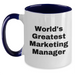 Funny World's Greatest Marketing Manager Gifts for Her, Unique Two Tone Coffee Mug for Marketing Manager, Mother's Day Unique Gifts from Family - Main
