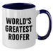Funny Roofer Gifts from Men to World's Greatest Roofer on Mother's Day Two Tone Coffee Mug - Additional
