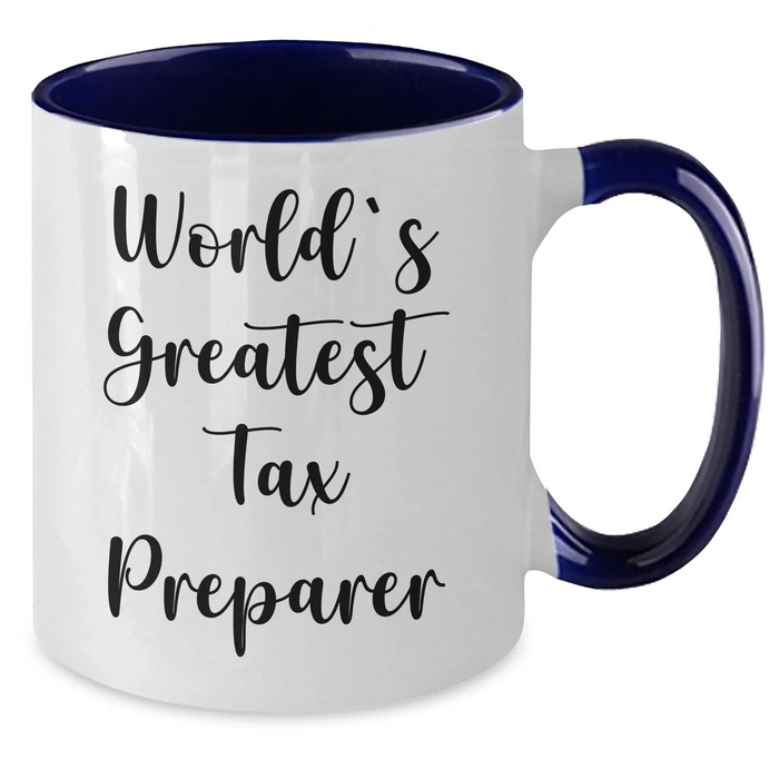 Funny Tax Preparer Gifts from Men to World's Greatest Tax Preparer - Two Tone Coffee Mug for Father's Day - Additional