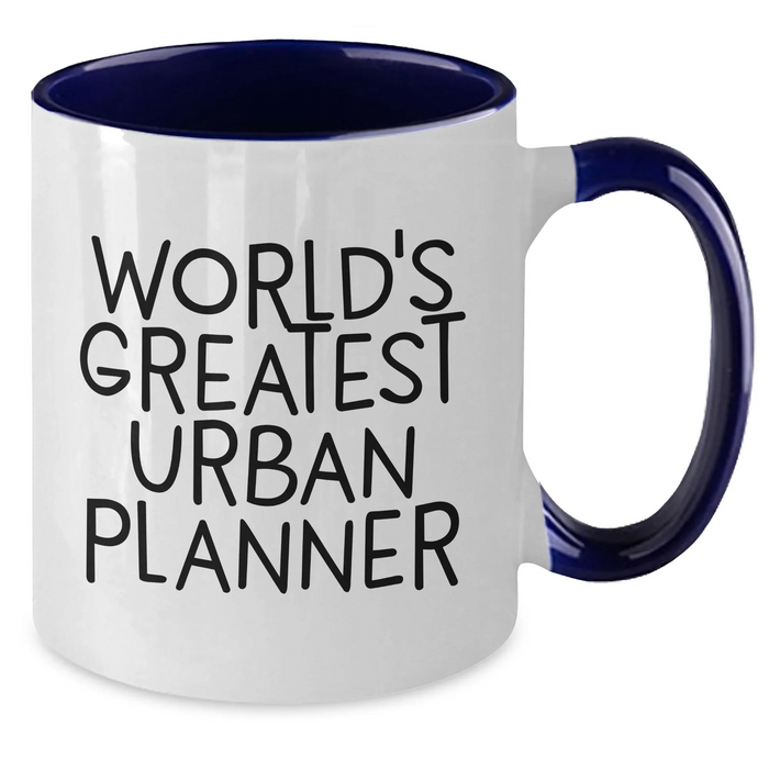 Funny World's Greatest Urban Planner Two Tone Coffee Mug Gifts from Men for Father's Day - Additional