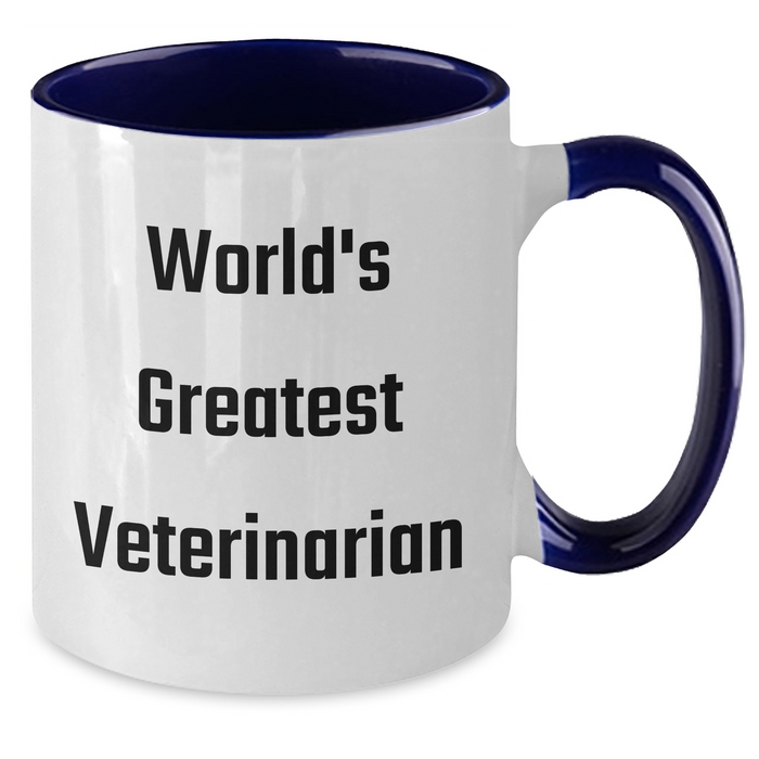 World's Greatest Veterinarian Funny Quote Two Tone Coffee Mug Gifts from Men to Veterinarian Friends, Unique Mother's Day Ideas - Additional