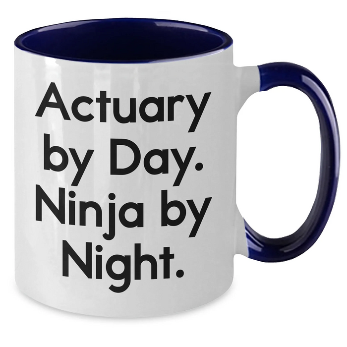 Funny Actuary Gifts from Men, Actuary By Day. Ninja By Night. Two Tone Coffee Mugs for Actuary, Father's Day Unique Gifts - Additional