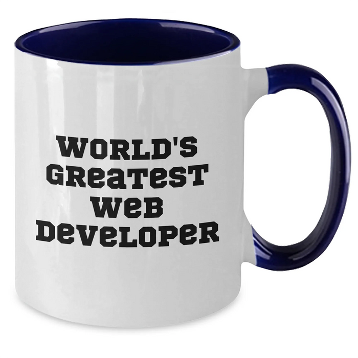Funny Web Developer Gifts, World's Greatest Web Developer Two Tone Coffee Mug, Perfect for Father's Day - Additional