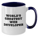Funny Web Developer Gifts, World's Greatest Web Developer Two Tone Coffee Mug, Perfect for Father's Day - Additional