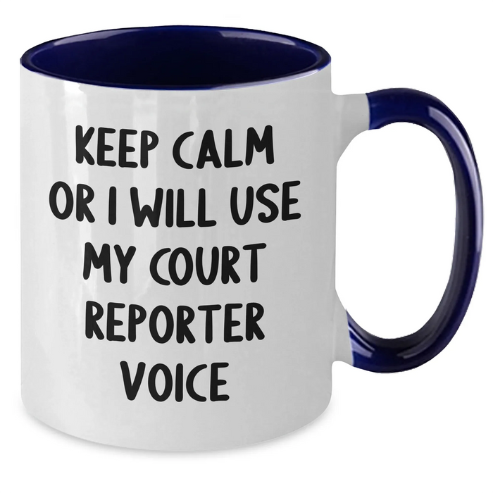 Court Reporter Humor Gifts from Friends for Men, Unique Two Tone Coffee Mug for Father's Day - Additional