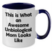 Funny Unbiological Mom Gifts, Two Tone Coffee Mug for Awesome Unbiological Mom, Gifts from Men to Unbiological Mom on Father's Day, Unique Inspirational Mugs for Unbiological Mom - Additional