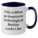 Funny Unbiological Mother Gifts, Inspirational Quote Coffee Mug, Two Tone Dad Mug for Unbiological Moms, Gifts from Men to Unbiological Mothers on Father's Day - 11oz Ceramic Mug - Additional