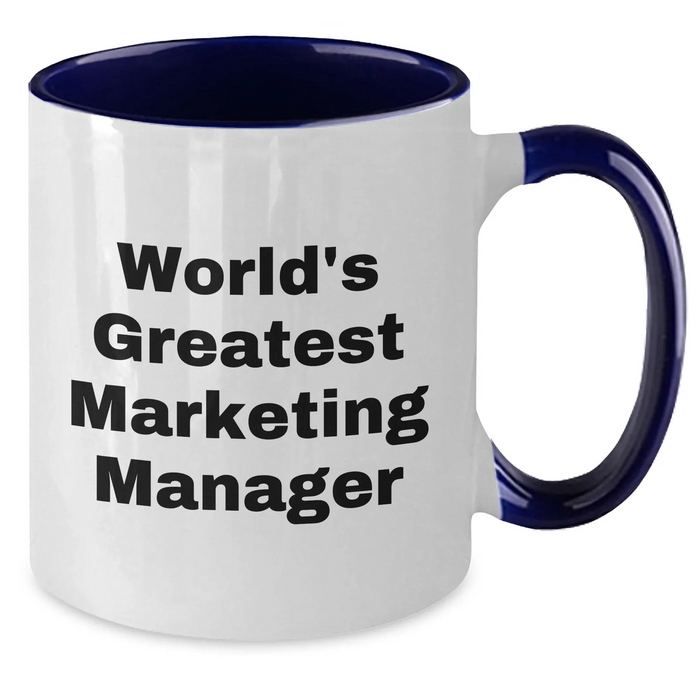 Funny World's Greatest Marketing Manager Gifts for Her, Unique Two Tone Coffee Mug for Marketing Manager, Mother's Day Unique Gifts from Family - Additional
