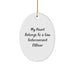 Funny Law Enforcement Officer Gifts from Men - 'My Heart Belongs To A Law Enforcement Officer' Oval Ornament for Christmas - Image 1
