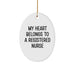 Funny My Heart Belongs To A Registered Nurse Christmas Oval Ornament Gifts from Friends, Coworkers, or Family - Image 1