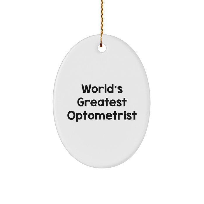 World's Greatest Optometrist Oval Ornament Gifts for Optometrist Friends and Family Christmas Unique Gifts from Friends - Image 1