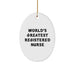 Funny World's Greatest Registered Nurse Oval Ornament for Christmas Unique Gifts from Friends to Registered Nurse - Image 1