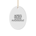 World's Greatest School Psychologist Oval Ornament, Funny Gift from Friends, Coworkers, or Family for Christmas - Image 1