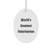 World's Greatest Veterinarian Oval Ornament, Funny Quote Gifts from Men to Veterinarian Coworkers, Christmas Unique Gifts for Veterinarian Friends - Image 1