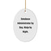 Database Administrator Gifts By Day. Ninja By Night. Christmas Oval Ornament, Gifts from Men to Database Administrator, Unique Christmas Unique Gifts - Image 1