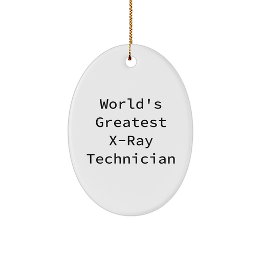 World's Greatest X-ray Technician Oval Ornament, Funny X-Ray Technician Gifts from Friends for Christmas - Image 1