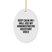 Funny Office Gifts for Administrative Assistants - Keep Calm Or I Will Use My Administrative Assistant Voice Oval Ornament, Gifts from Friends, for Administrative Assistant, Christmas Unique Gifts - Image 1
