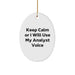 Funny Analyst Gifts, 'Keep Calm Or I Will Use My Analyst Voice' Oval Ornament for Men, Women, Friends, Coworkers, Family - Christmas Unique Gifts from Men, Women, Friends, Coworkers, Family - Image 1