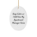 Funny Apartment Manager Gifts - Keep Calm Oval Ornament, White, for Christmas, Gifts from Men to Women, Friends, Coworkers, Family - Image 1