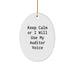 Funny Auditor Gifts - 'Keep Calm Or I Will Use My Auditor Voice' Oval Ornament for Christmas - Image 1