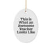 Funny Teacher Gifts from Family, Friends, or Coworkers - This Is What An Awesome Teacher Looks Like Oval Ornament for Christmas - Image 1