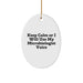 Funny Microbiologist Gifts from Friends, Christmas Unique Oval Ornament 'Keep Calm Or I Will Use My Microbiologist Voice', Gifts for Microbiologists - Image 1